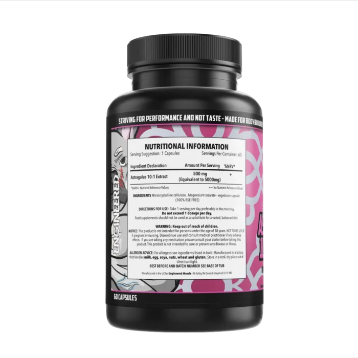 engineered muscle astragalus nutrition label