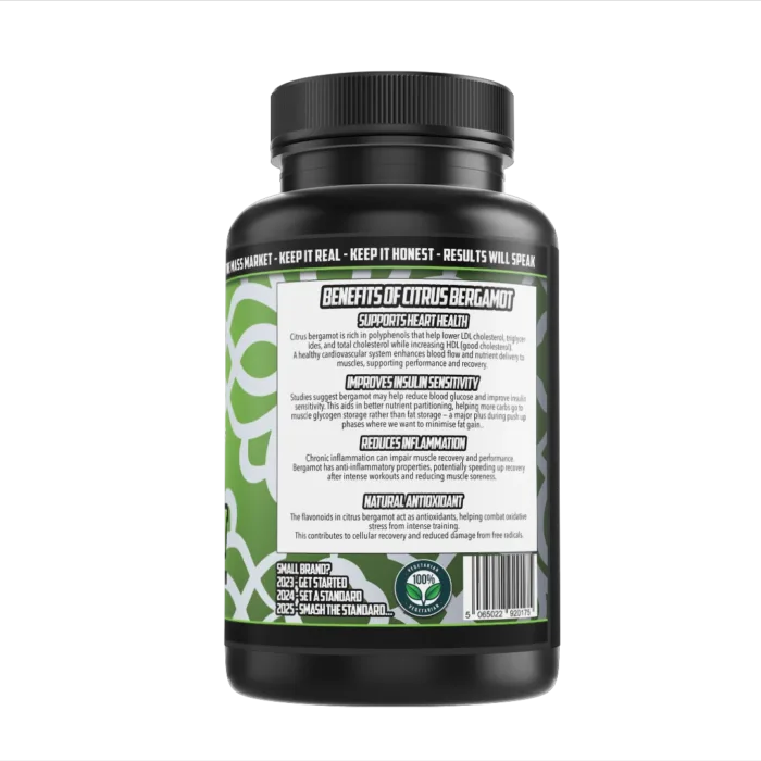 engineered muscle citrus bergamot info label