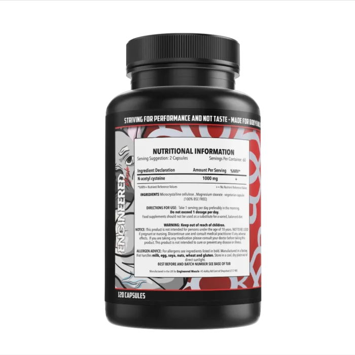 engineered muscle NAC nutrition label