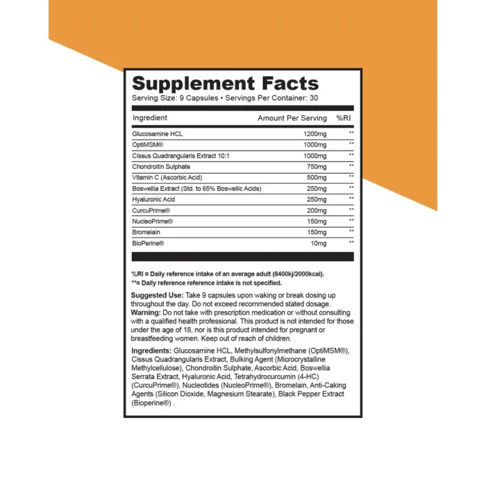 1 Source Supplements, Joint 1, Supplement and Nutritional Facts including suggested use
