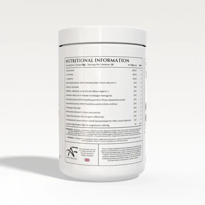 Apex Pump nutritional information